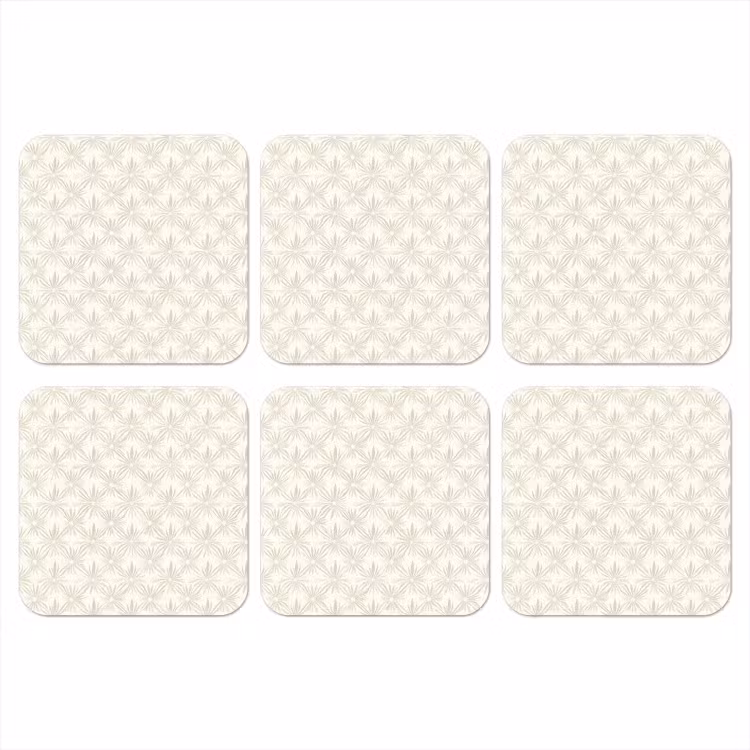 Patroon - Bloemen - Beige onderzetter kurk middel 366 -3d