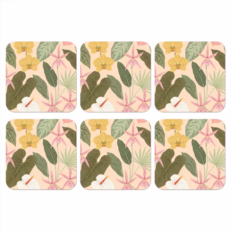 Patroon - Bloemen - Kleurrijk onderzetter kurk middel -3d