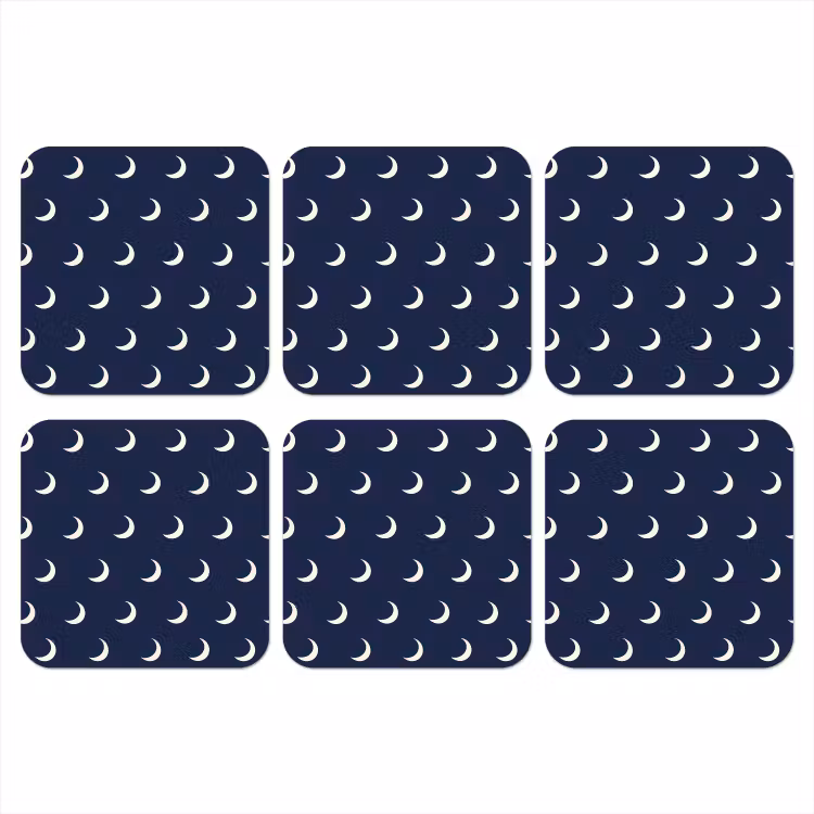 Patroon - Manen - Blauw onderzetter kurk middel 366 -3d