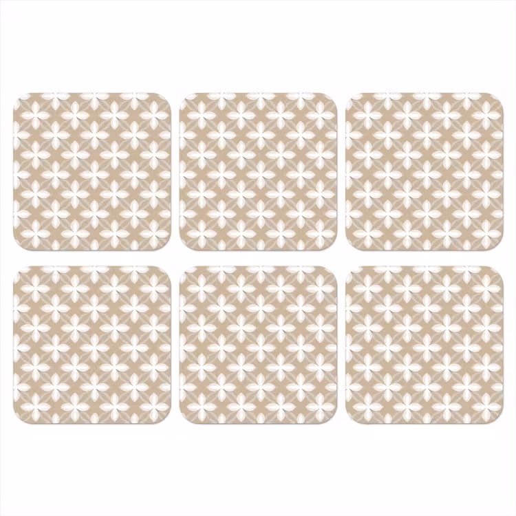Patroon - Symmetrisch - Beige onderzetter kurk middel 366 -3d