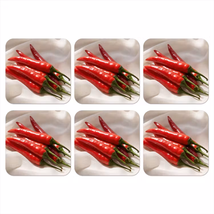 Coaster - Pepper - Red - Food - Peper - Rood - Eten onderzetter kurk middel