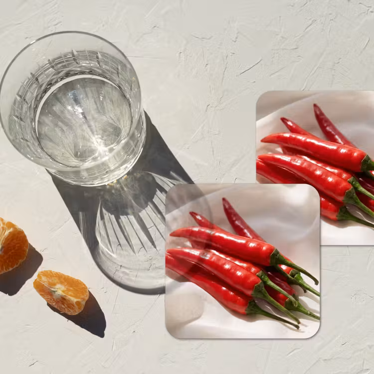 Coaster - Pepper - Red - Food - Peper - Rood - Eten onderzetter kurk middel