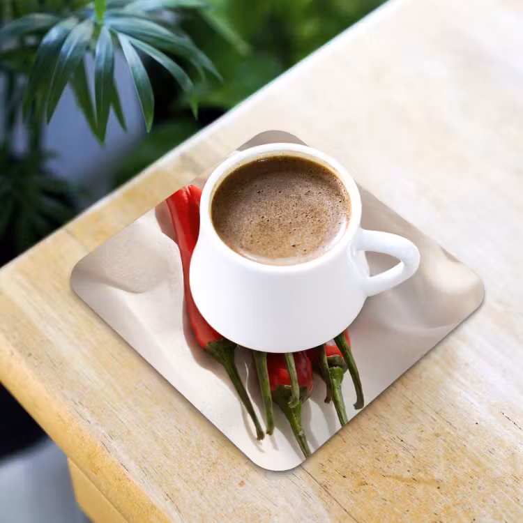 Coaster - Pepper - Red - Food - Peper - Rood - Eten onderzetter kurk middel