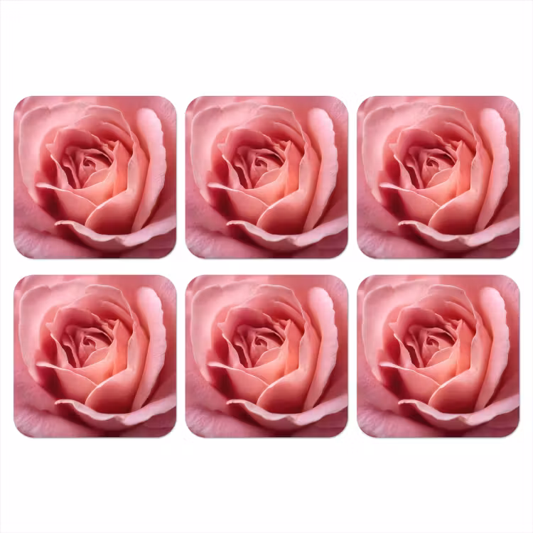 Roze - Roos - Romantisch onderzetter kurk middel -3d