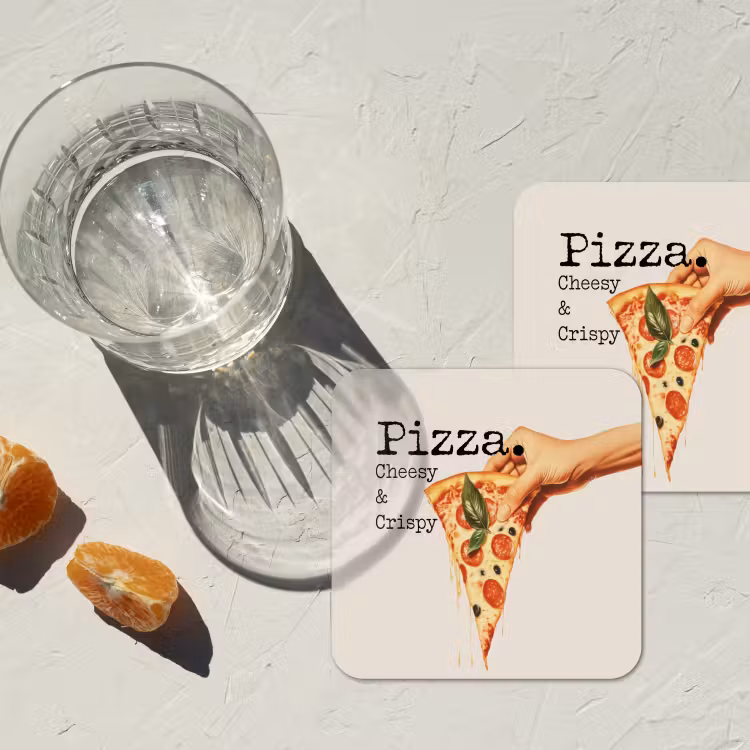 Pizza - Kaas - Pepperoni onderzetter kurk middel -sfeer4