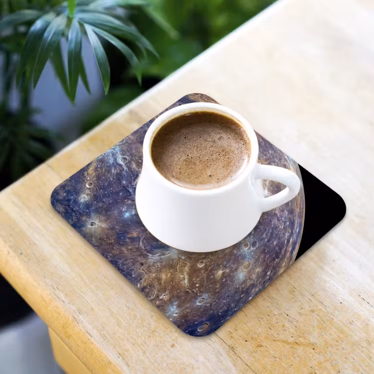 Coaster - Planet - Craters - Space - Planeet - Kraters - Ruimte onderzetter kurk middel