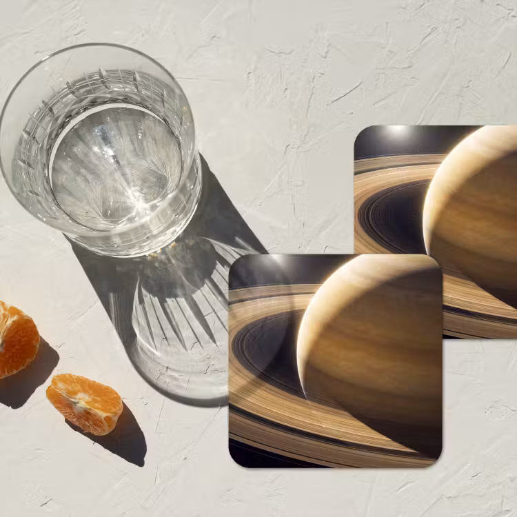 Coaster - Planet - Rings - Space - Planeet - Ringen - Ruimte onderzetter kurk middel