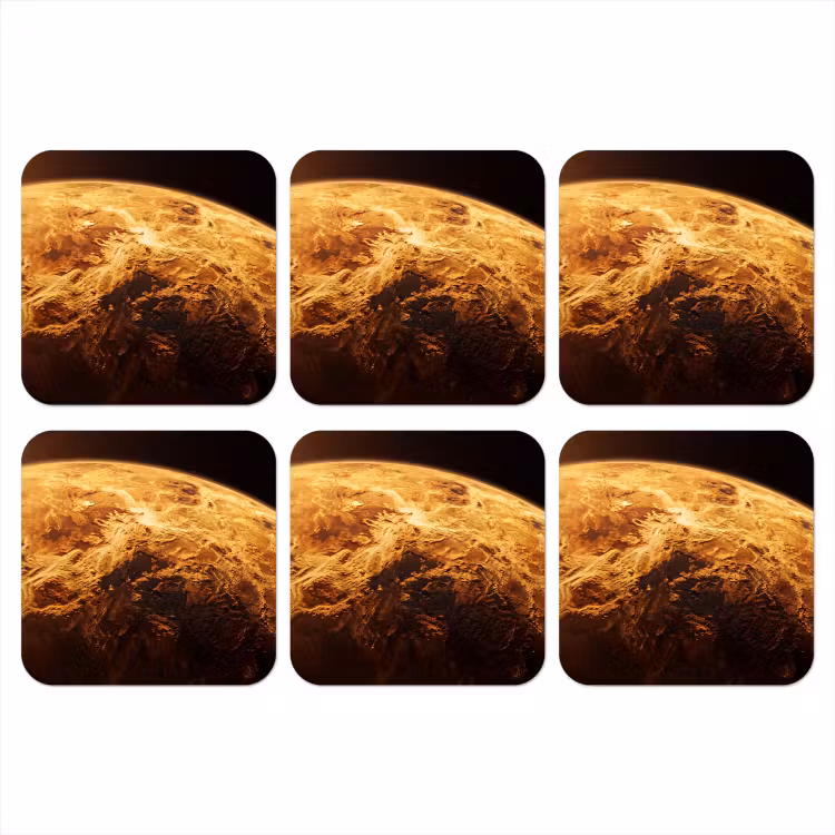Coaster - Planet - Space - Orange - Planeet - Ruimte - Oranje onderzetter kurk middel