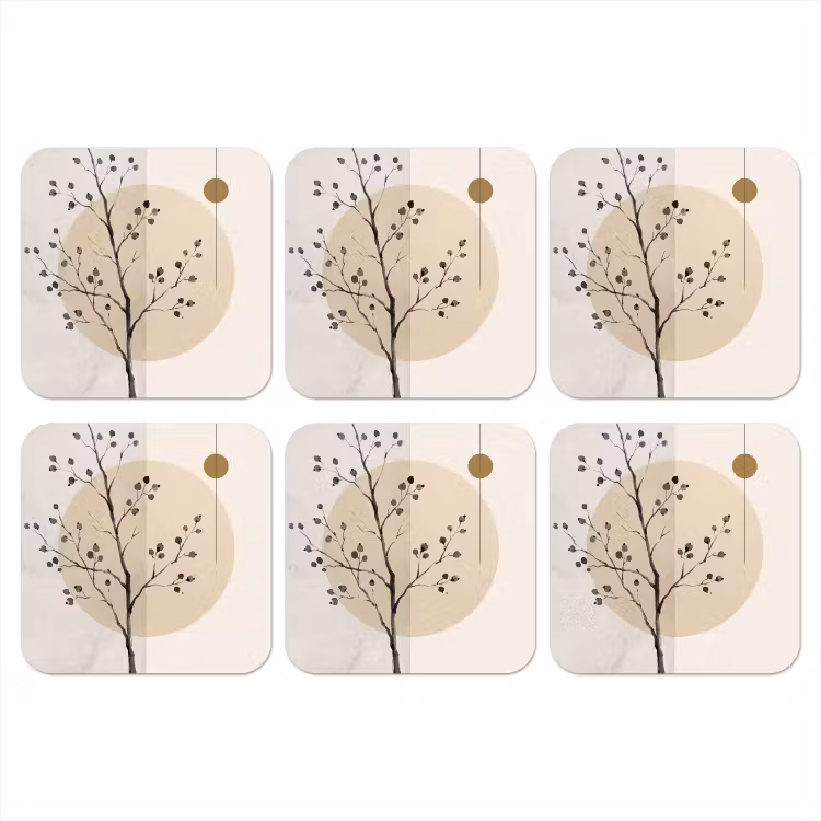 Coaster - Plant - Abstract - Beige - Plant - Abstract - Beige onderzetter kurk middel