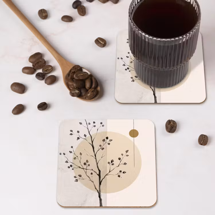Coaster - Plant - Abstract - Beige - Plant - Abstract - Beige onderzetter kurk middel