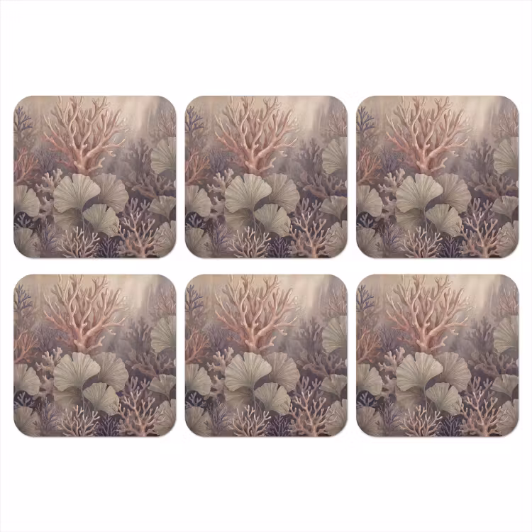 Plant - Bladeren - Zee - Illustratie - Groen onderzetter kurk middel -3d