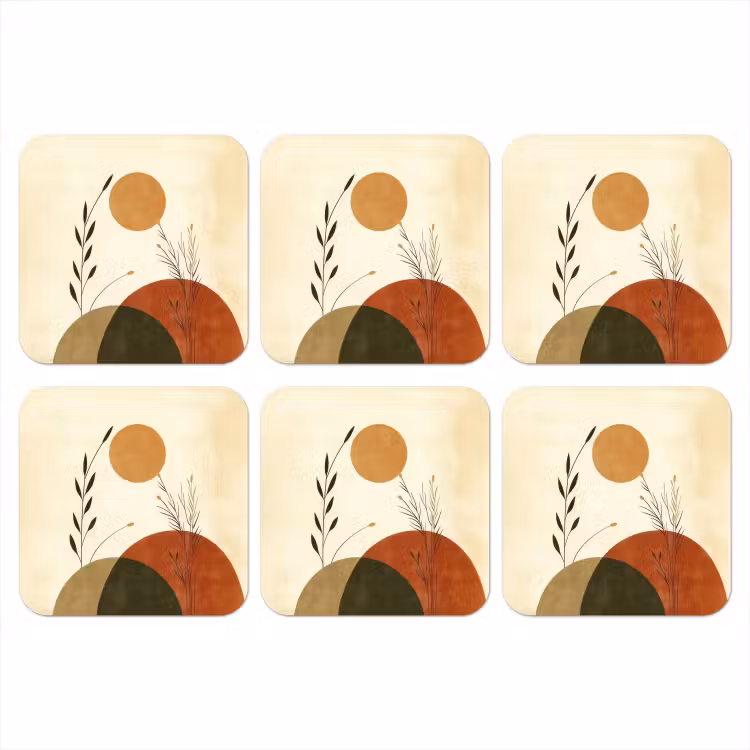 Planten - Abstract - Vormen onderzetter kurk middel -3d