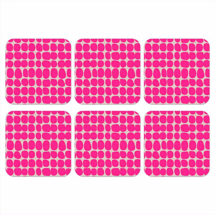 Stippen - Patroon - Roze onderzetter kurk middel 366 -3d