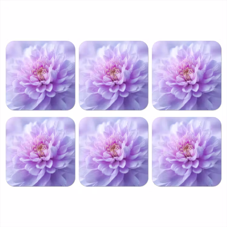 Paars - Dahlia - Dromerig onderzetter kurk middel -3d