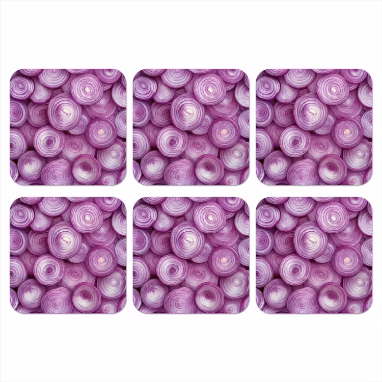 Paars - Uien - Close up onderzetter kurk middel -3d