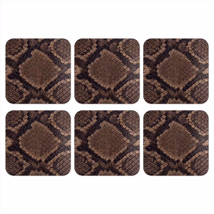 Python - Schubben - Brons onderzetter kurk middel -3d