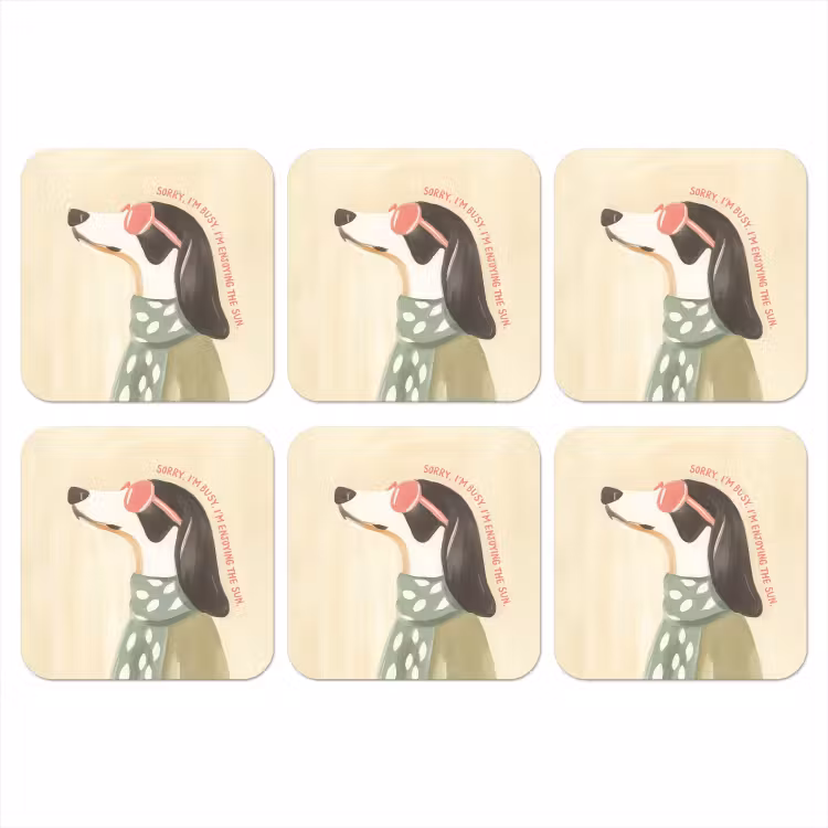 Quote - Hond - Zonnebril onderzetter kurk middel -3d