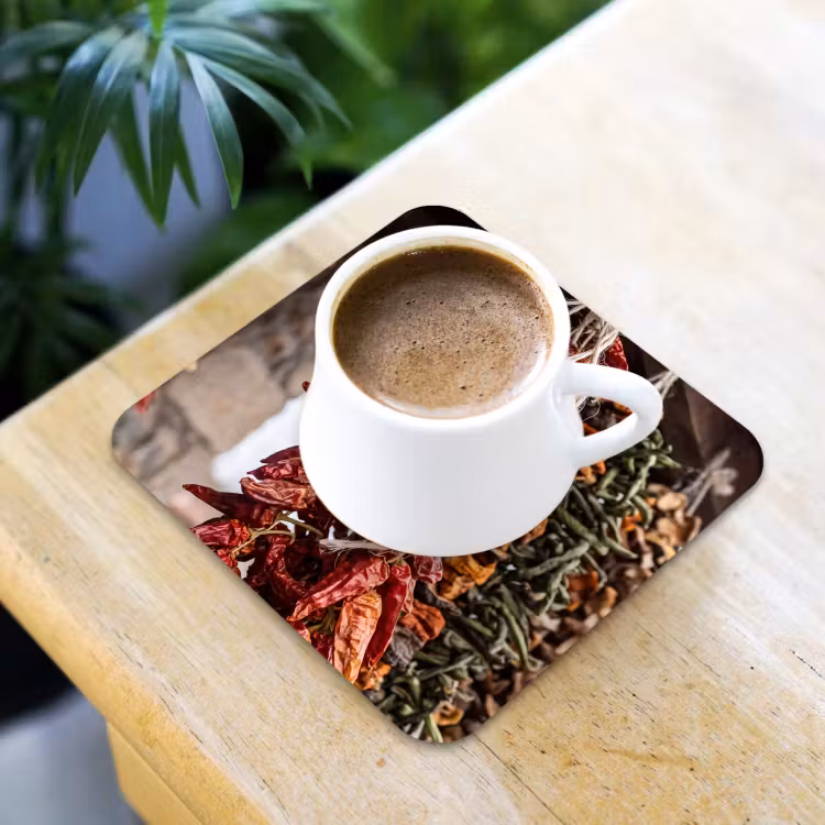 Coaster - Red Peppers - Food - Rode pepers - Eten onderzetter kurk middel