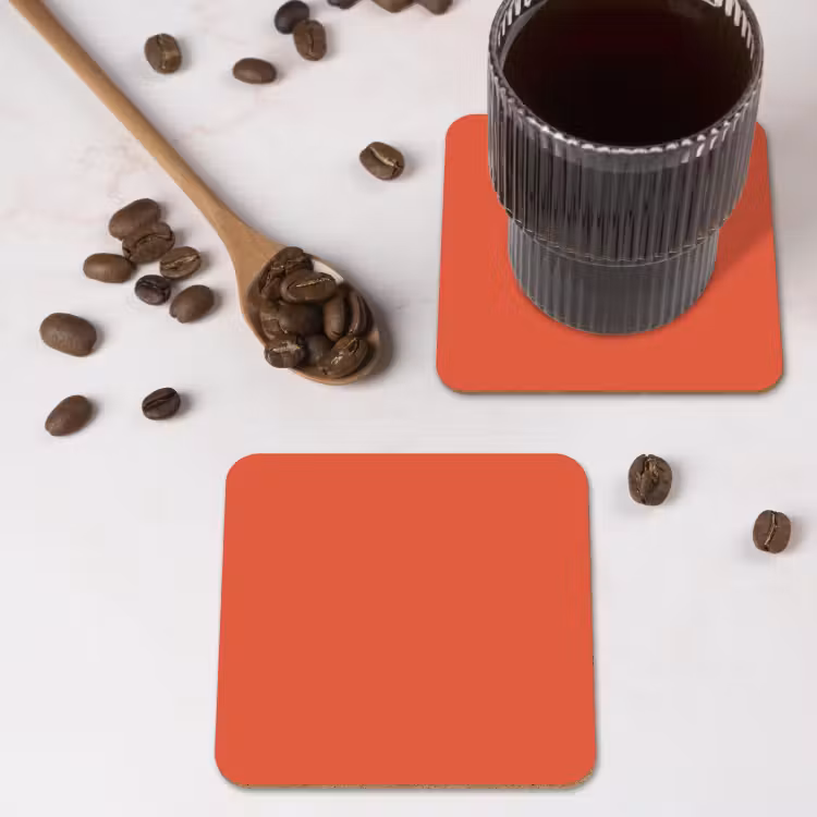 Rustic - Clay - Oranje onderzetter kurk middel 366 -sfeer2