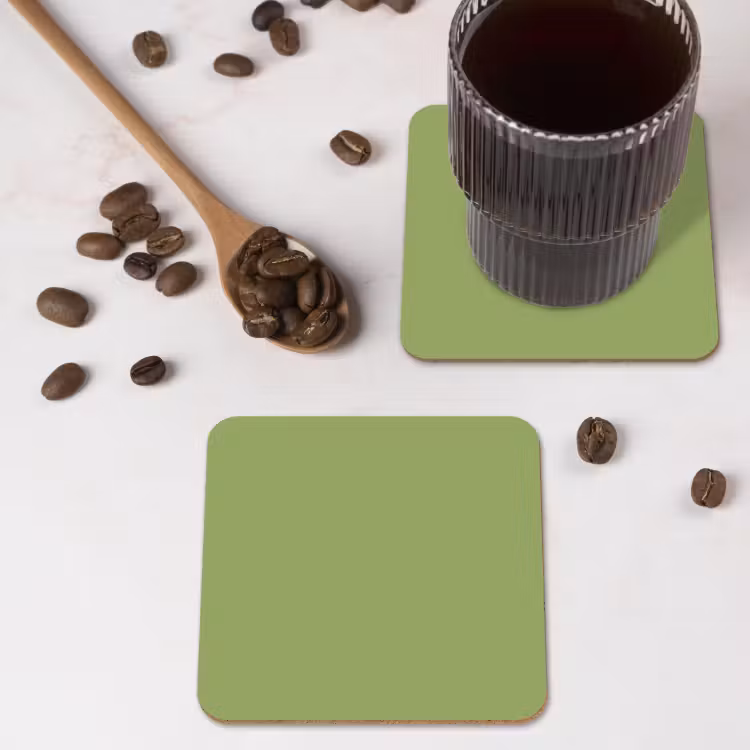 Sage - Green - Groen onderzetter kurk middel 366 -sfeer2