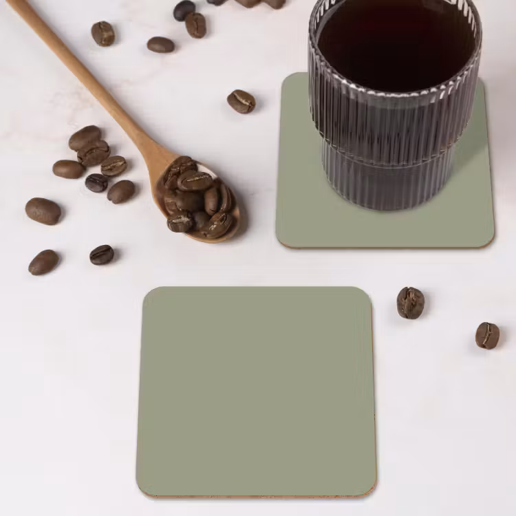 Sage - Mist - Groen onderzetter kurk middel 366 -sfeer2