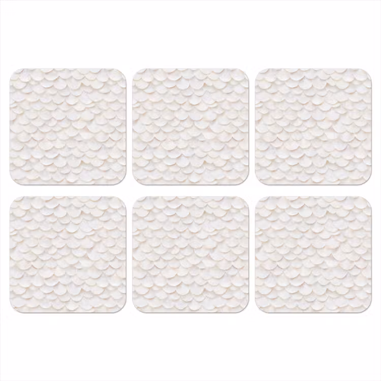 Schubben - Wit - Elegant onderzetter kurk middel 366 -3d