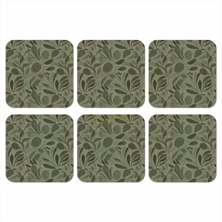 Sereen - Bladeren - Groen onderzetter kurk middel 366 -3d