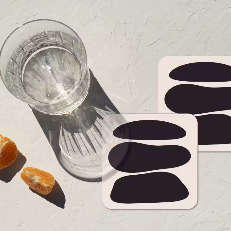 Coaster - Shapes - Organic - Black - Vormen - Organisch - Zwart onderzetter kurk middel