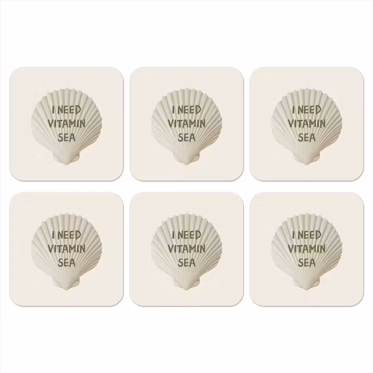 Schelp - Quote - Groen onderzetter kurk middel -3d