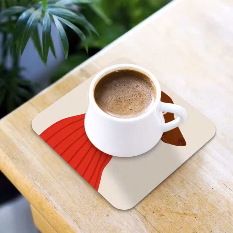 Silhouet - Hond - Trui - Rood onderzetter kurk middel -sfeer5