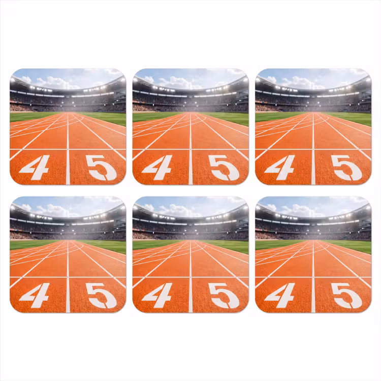 Sintelbaan - Stadion - Sport -Oranje onderzetter kurk middel -3d