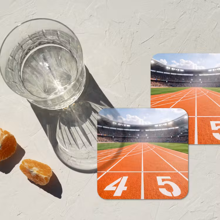 Sintelbaan - Stadion - Sport -Oranje onderzetter kurk middel -sfeer4