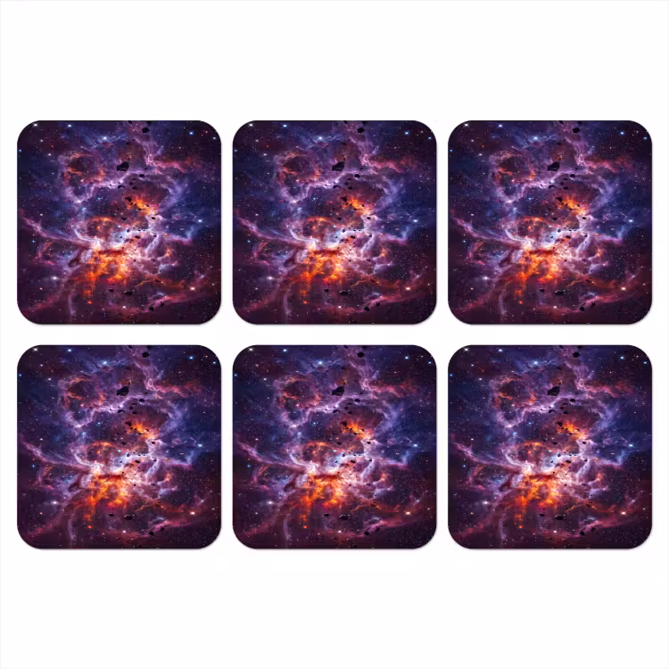 Space - Stars - Abstract - Colorful onderzetter kurk middel -3d