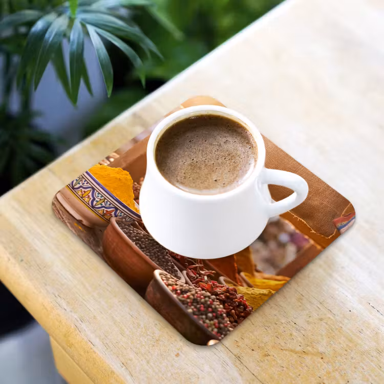 Coaster - Spices - Market - Colorful - Specerijen - Markt - Kleurrijk onderzetter kurk middel