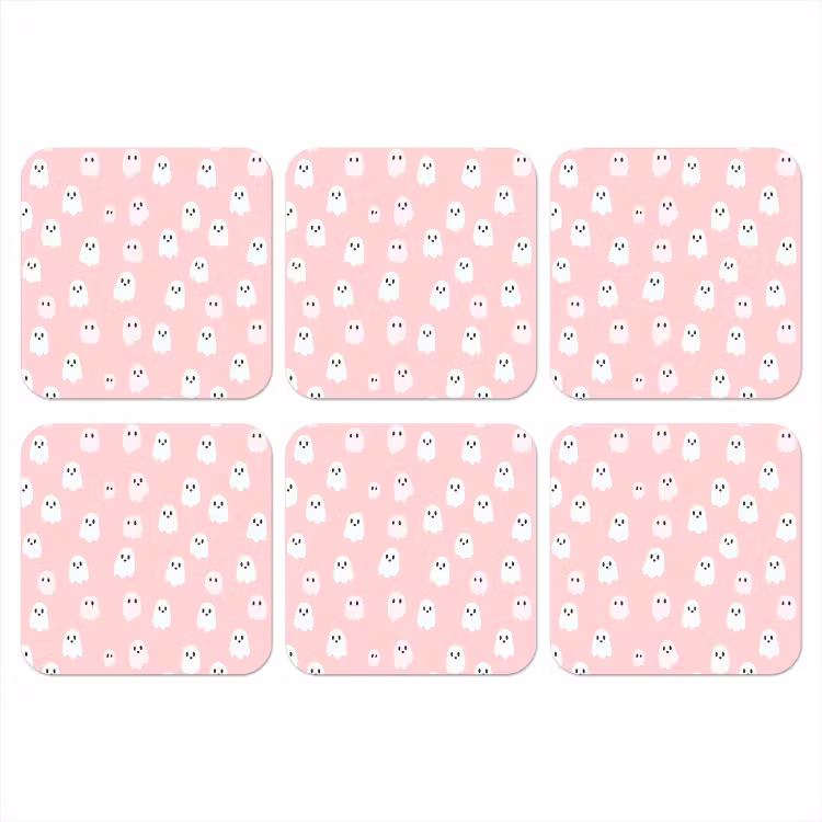 Spookjes - Patroon - Roze onderzetter kurk middel 366 -3d