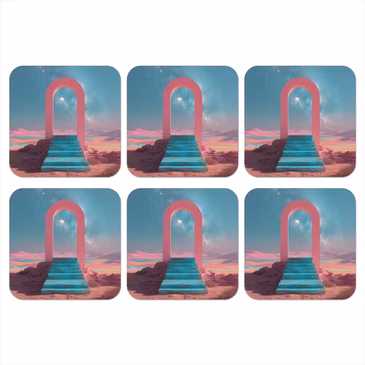 Trap - Boog - Sterrenhemel onderzetter kurk middel -3d