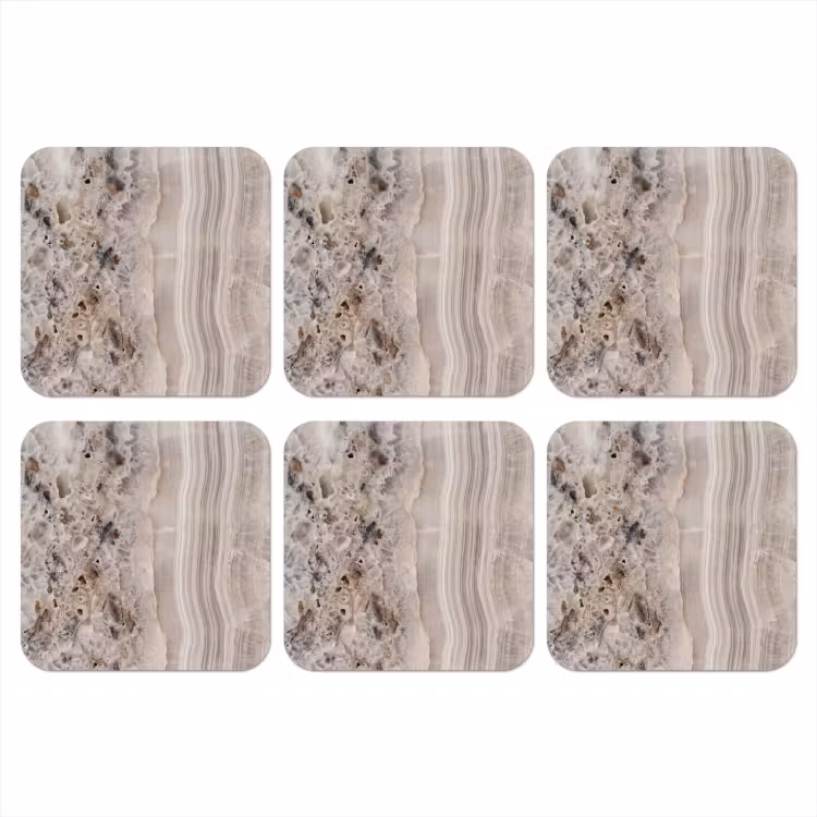 Steen - Textuur - Abstract - Beige - Wit onderzetter kurk middel -3d