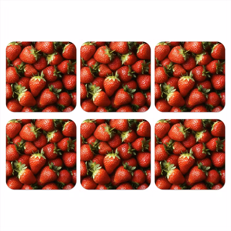 Aardbei - Fruit - Rood onderzetter kurk middel -3d