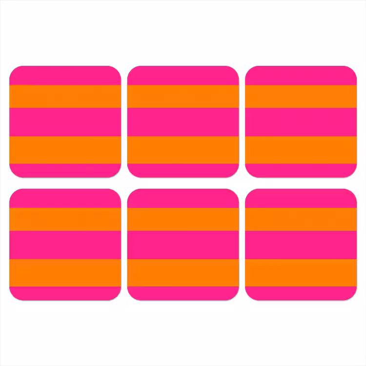 Strepen - Horizontaal - Roze onderzetter kurk middel 366 -3d