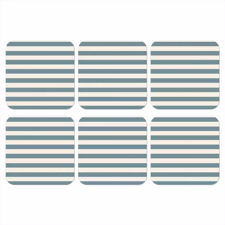 Strepen - Modern - Blauw onderzetter kurk middel 366 -3d
