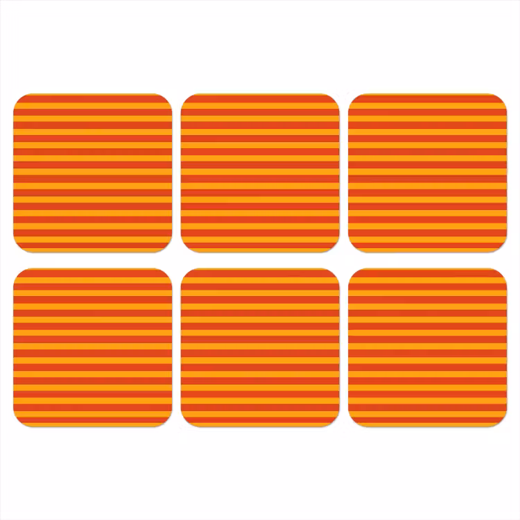Strepen - Patroon - Oranje onderzetter kurk middel 366 -3d
