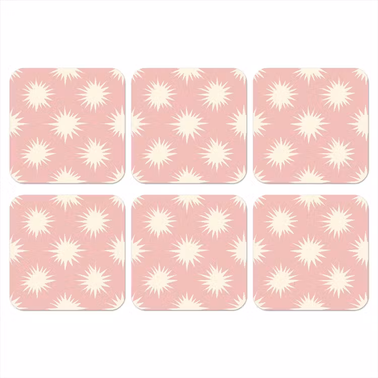 Zonnen - Patroon - Roze onderzetter kurk middel 366 -3d
