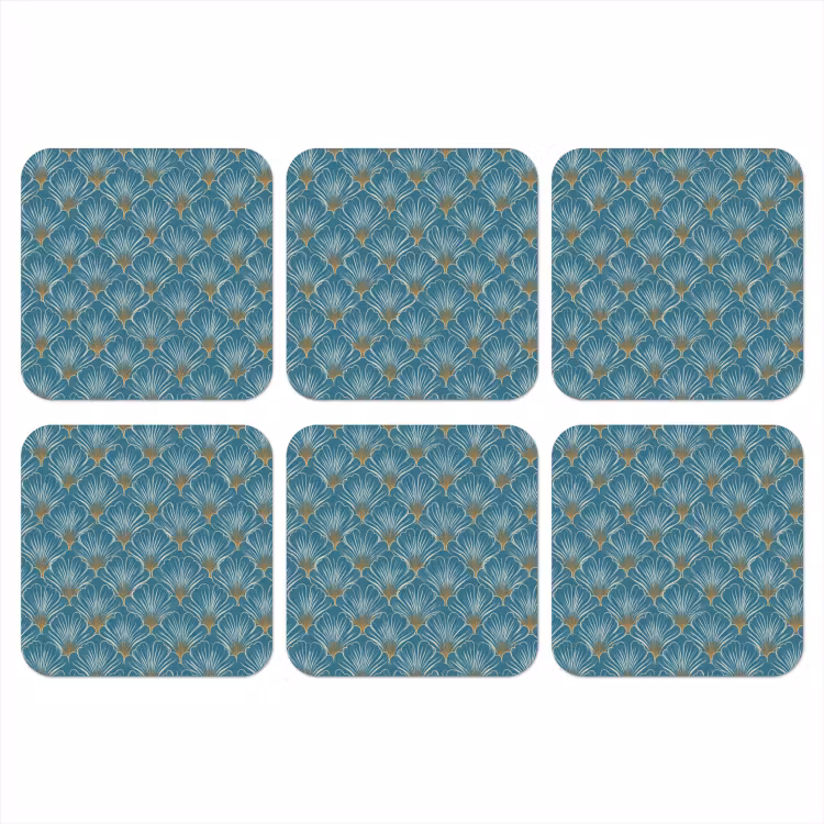 Symmetrisch - Patroon - Blauw onderzetter kurk middel 366 -3d