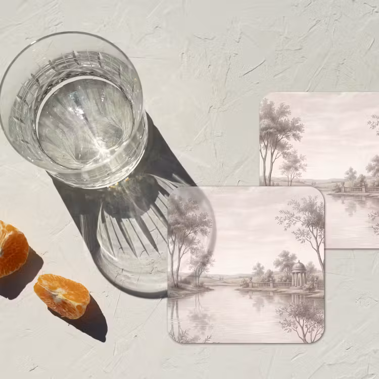 Terras - Water - Natuur - Landschap onderzetter kurk middel -sfeer4