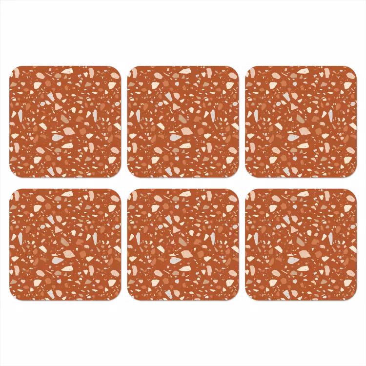 Terrazzo - Patroon - Klei onderzetter kurk middel 366 -3d