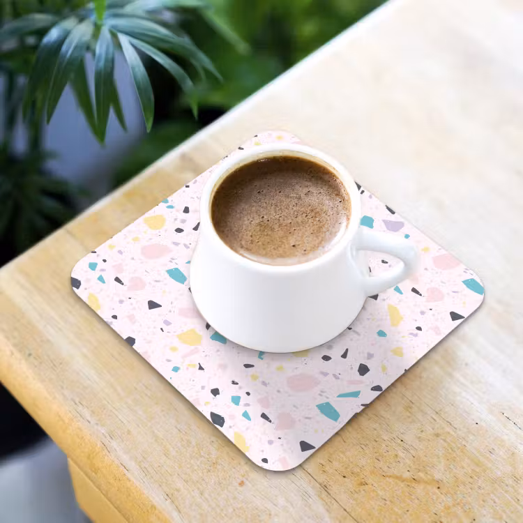 Terrazzo -  Patroon - Zacht - Snoep onderzetter kurk middel 366 -sfeer5