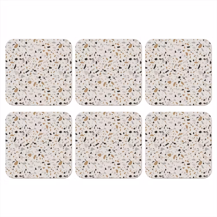 Terrazzo - Patroon - Staal onderzetter kurk middel 366 -3d