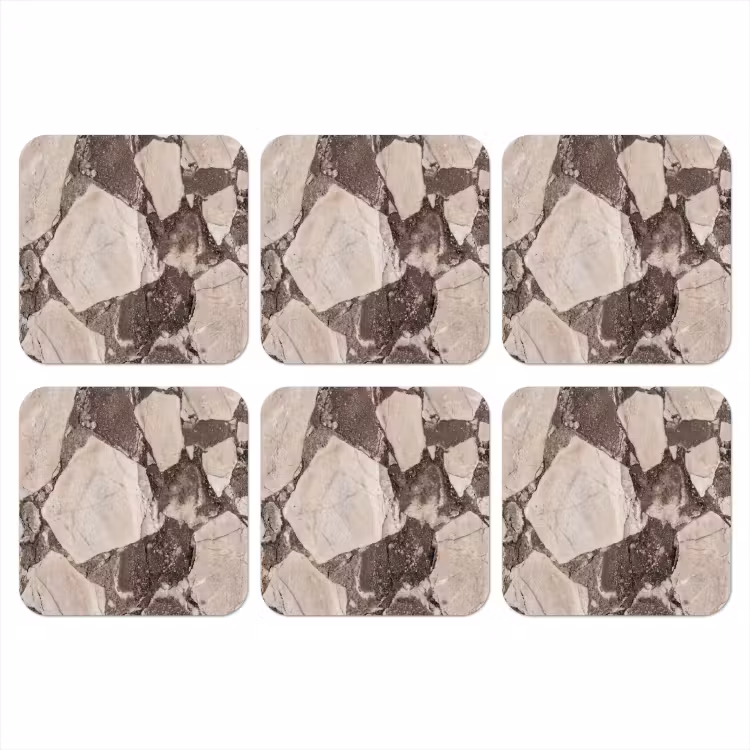 Textuur - Marmer - Abstract - Beige - Bruin onderzetter kurk middel -3d