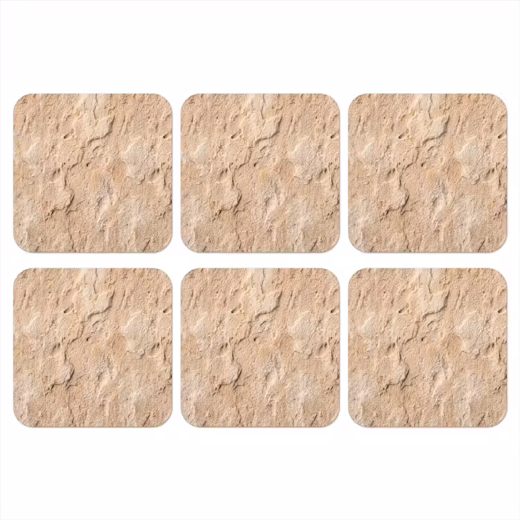Textuur - Steen - Natuur - Beige onderzetter kurk middel -3d