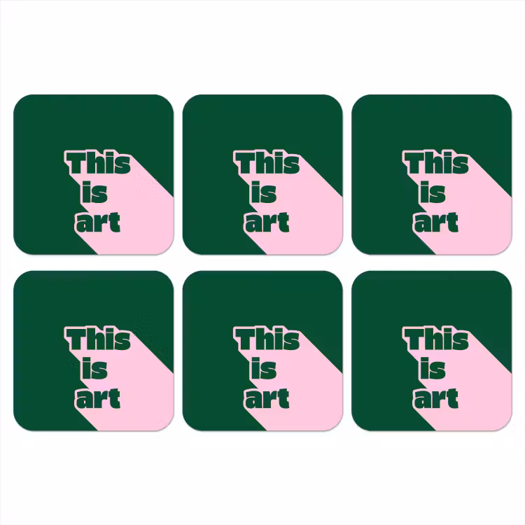 This is art - Schaduw - Roze onderzetter kurk middel -3d